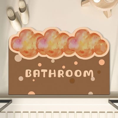 Tapis de sol moderne doux en terre de diatomées à dégradé de forme, antidérapant, séchage rapide, absorbant, spécial pour porte de toilette/salle de bain 40 * 60 (soft diatom mud)
