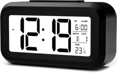 Daity 1 stuk - Digitale wekker - Wekker - Geschikt voor kinderen en volwassenen - Thermometer - Kalender - Snooze-functie