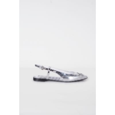 Moschino Goatskin Ballerina Silver Maat: 36 | Ballerina's Outlet | Dames | Zilver