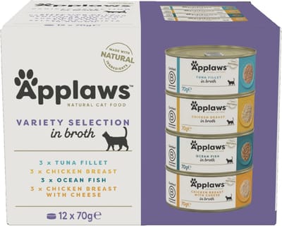 Natuurlijk Premium Nat Kattenvoer met Tonijn, Kip en Gemengde Vis - 12 x 70g Blikjes