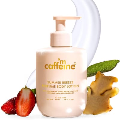 mCaffeine Breeze Parfum Bodylotion 300ml | Niacinamide, Cacao & Sheaboter Voor Diepe Hydratatie | Lichtgewicht, Niet Plakkerig & Dagelijks Gebruik | Aqua-Fres beige