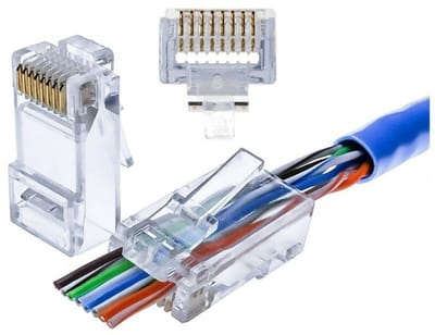 DANICOM UTP CAT6 RJ45 Doorsteek Connector - Pass through voor soepele kern - 10 stuks