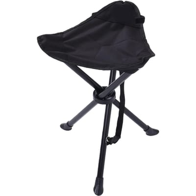 Tabouret Trépied Pliant 200KG de Charge Antidérapant Bonne Stabilité Portable Pliable pour Pêche Camping en Plein Air noir