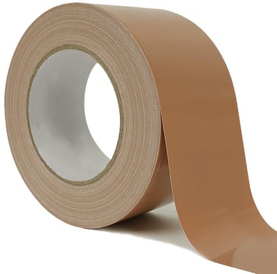 Extra sterke stof tape 20 m x 50 mm, scheurbaar en waterdicht voor reparaties, afdichting en tapijt herstel, bruin