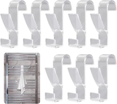 Ronde Radiator Haakjes voor Handdoeken - Set van 8 Stuks - Ideaal voor Badkamer en Radiator Gebruik