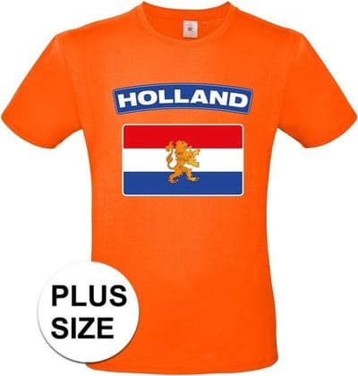Oranje Holland vlag grote maten shirt heren 3XL