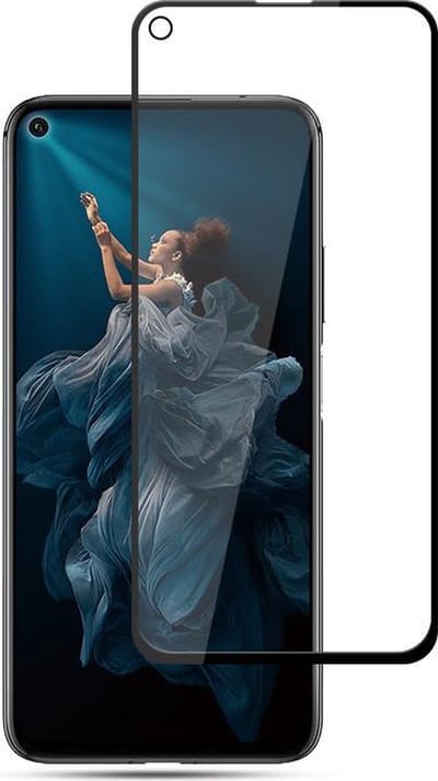 Back Cover met Opbergvakjes + Gehard Glas Screenprotector voor Honor 20_ Zwart
