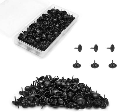 Metalen Duimspijkers - Bekleding Spijkers - Meubels Decoreren - Roestbestendig Metaal - 9 x 9 mm - Mat Zwart