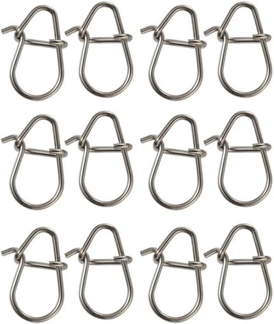 100 stuks Fast Clip Lock Vispennen Lure Connector Vishaak Draaibare Massieve Ringen Veiligheidssluitingen Roestvrijstalen Vispennen Visaccessoires (Grijs)
