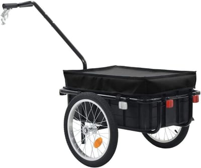 Fietsaanhanger Vrachtkar - Handwagen Transportkar - Goederen Vervoeren - Dubbel Gebruik Fietskar Handwagen - 155 x 61 x 83 cm