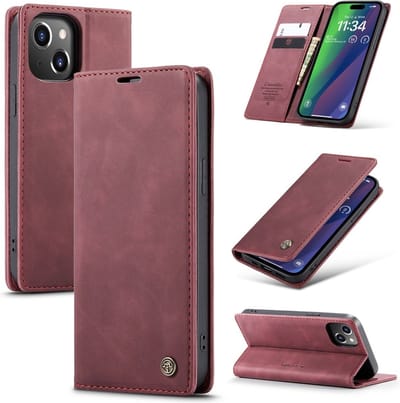 CaseMe Hoesje - Geschikt voor iPhone 16 Hoesje - CaseMe 013 Book Case - Bordeaux