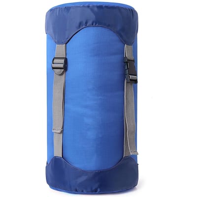 Sac de rangement pour sac de couchage Résistant à l'eau & Ultraléger Sac de rangement extérieur Gain de place Équipement pour le camping la randonnée L bleu