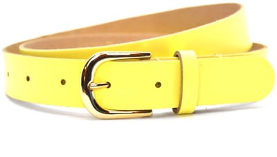 Dames riem Leer- Botergeel - Breedte 3cm - Mooie gouden gesp - Lengte totaal 100 cm / Riemmaat 85 - Gele riem dames