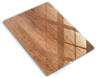 Wallfluent Spatscherm Keuken - Bruin Hittebestendig Glas Keuken - 40x52 cm - Houtstructuur Keuken Achterwand Bescherming - Natuurlijke patronen Rechthoekig Spatscherm Keuken