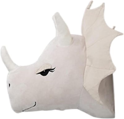 Dinosaurus Pluche Decor - 3D Dierenkop - Kamer Opvrolijken - Met Koord Bevestiging - 27x24cm - Beige