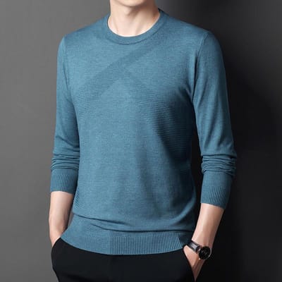 Herfst en Winter Heren Lange Mouw Nieuwe Jersey Effen Kleur Ronde Hals Dunne Middelbare Leeftijd Heren Body Shirt 4XL