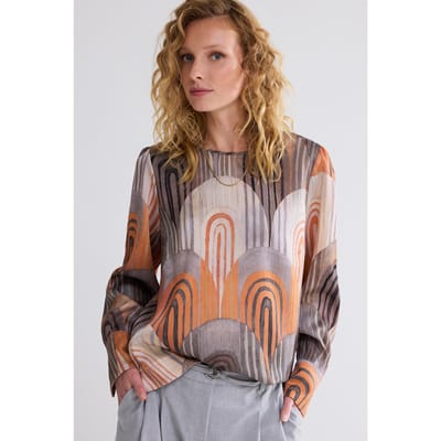 Summum Woman Top Take A Bow Multicolour Size: 38 | Blouses Outlet | Dames | Oranje