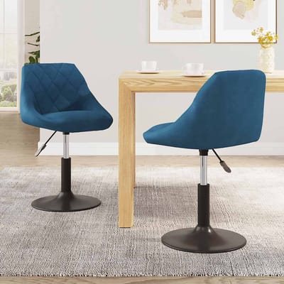 vidaXL - Eetkamerstoelen - draaibaar - 2 - st - fluweel - blauw