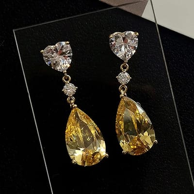 Luxe Vierkante Groene Zirkonia Kristal Hanger Oorbellen Exquise Modieuze Bruiloft Sieraden voor Vrouwen gray