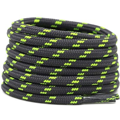 2 Paar Werkschoenen Schoenveters Diameter 4,5 mm Heavy Duty Wandelschoenveters voor Mannen Vrouwen Rond Duitse Trainingsschoenveter 100cm black
