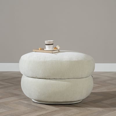 Bronx71® Hocker Mia ovaal chenille mint groen