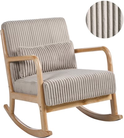 SORSELE - Schommelstoel - Beige - Corduroy