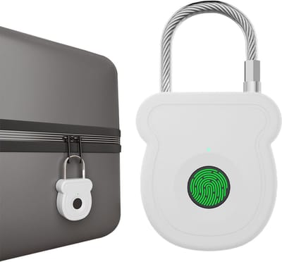 Vingerafdruk Slot - Sleutelloos Sloten - Koffer Beveiligen - Snel Ontgrendelen - 7.3x4cm - Wit