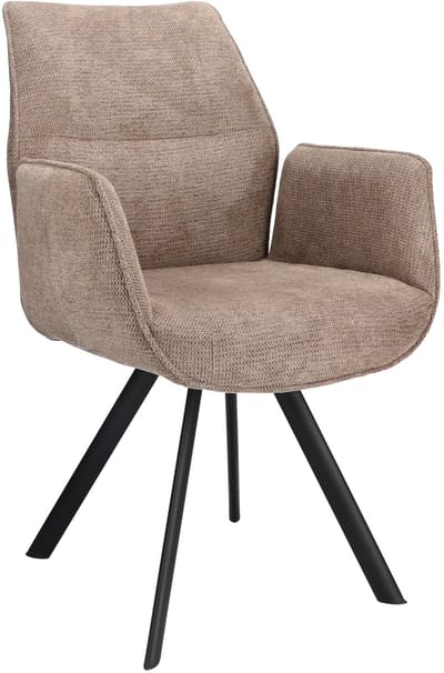 Icon Living - Armstoel Jadie - Stof Mito Liver - Leg Black