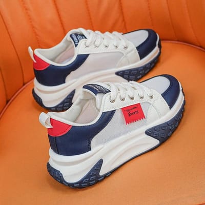 Holle Mesh Witte Schoenen Dames Zomer Nieuwe Ademende Sandalen Casual Schoenen Dikke Zool Verhogende Papa Schoenen 40 white