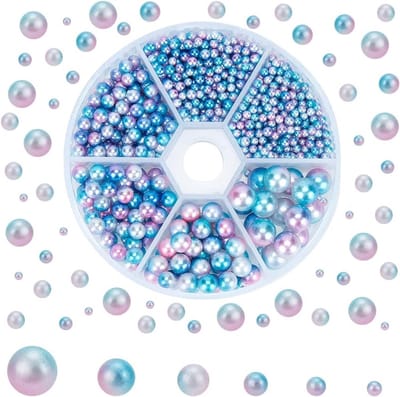 1800 Stuks Vaasvulling Kralen in 6 Maten, 2.5/3/4/5/6/8mm, Acryl Kralen voor Decoratie, DIY Projecten en Creatieve Ambachten in Blauw