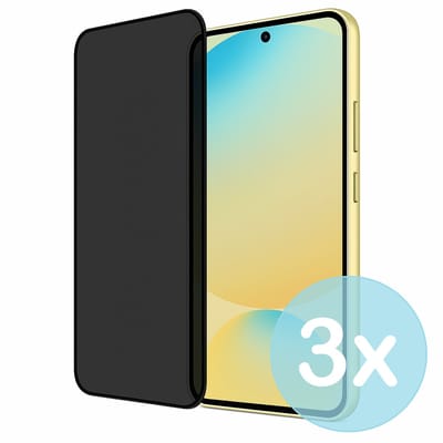 Privacy Screenprotector Geschikt voor Samsung Galaxy S24 FE – Anti-Gluren – Krasbestendig Gehard Glas 9H – Volledige Dekking – 3-Pack – FuturiQ