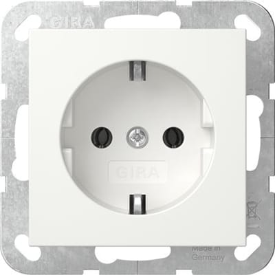 Gira Systeem 55 Schuko Stopcontact Puur Wit Matt (Europese Stekkerdoos) - 418827 [2 Stuks]