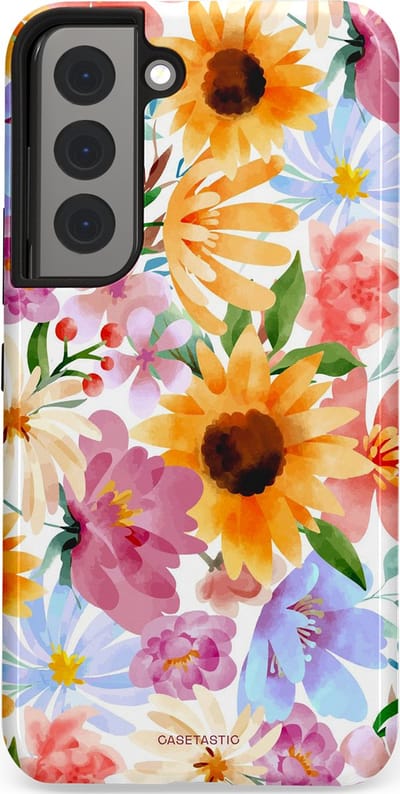 Casetastic Hoesje Geschikt voor Samsung S22 - Stijlvolle Beschermende Duo-layer Case - Aquarel fantasie
