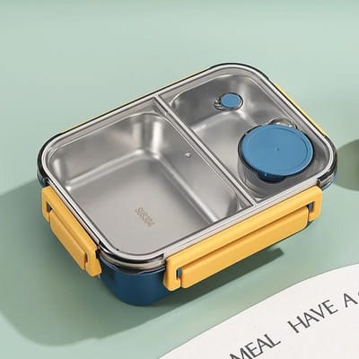 Boîte à déjeuner en acier inoxydable 304 avec couverts pour adultes enfants, récipient à déjeuner étanche, portable, à compartiments, boîte bento, récipients alimentaires