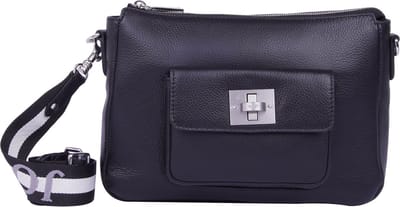 JOOP! Leren Schoudertas Carino Jasmina Shoulderbag Black Zwart