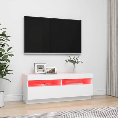 vidaXL - Tv-meubel - met - LED-verlichting - 100x35x40 - cm - wit