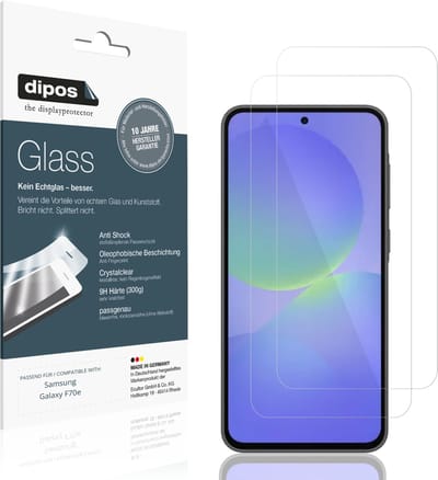 dipos – 2x Pantserfolie geschikt voor Samsung Galaxy F70e | 9H Screenprotector