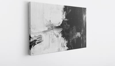 Saammp Canvas Schilderij - Zwart Wit - Abstract - 30x20 - Foto op canvas - Wanddecoratie - Muurdecoratie Woonkamer - Slaapkamer decoratie - Canvas Print