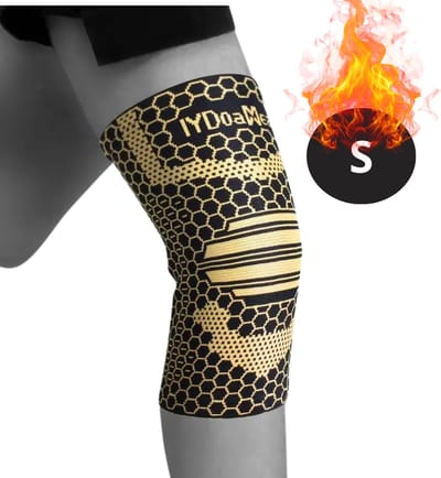 Bovista Kniebrace - Sportbrace Knie - Knee Sleeves - Knee Sleeves Powerlifting - Compressie Knie Brace - Knee Wraps - Knee Support - Dames - Heren - Koper - Maat S
