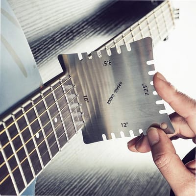 Gitaar Luthier Meetgereedschap Kit Set Liniaal Onder-snaar Radiusmeter Gitaar Radiaal Liniaal 32 Blad Voelermaat