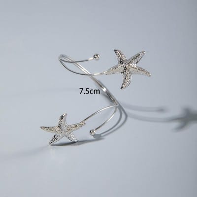 Mode Boho Metal Zeester Manchet Armband Armband Voor Vrouwen Punk Zomer Strand Reizen Open Verstelbare Arm Armband Sieraden gray