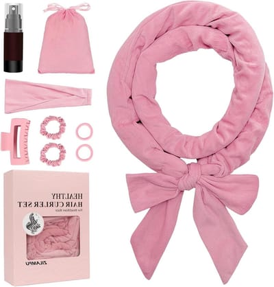 Warmteloze krulstaaf - Haarrollers hoofdband - Natuurlijke krullen maken - Zonder hitte - 70 inch lang - Roze