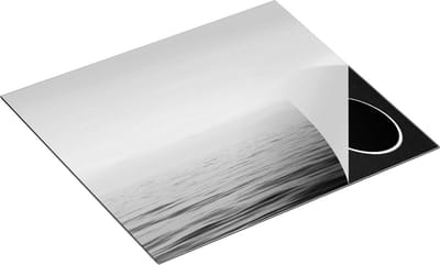 Chefcare Inductie Beschermer Zee met een Blauw Hemel Achtergrond - Zwart Wit - 60x50 cm - Afdekplaat Inductie - Kookplaat Beschermer - Inductie Mat