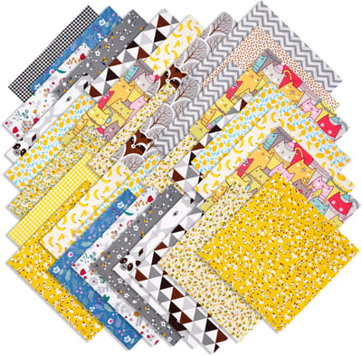 Creatorally 70 stuks Katoenen Stoffen - Vierkante Lapjes Stoffen - 25x25 cm - Naaien DIY - Bedding - quilt - patchwork - Pakket van 70 lapjes stof - DIY Katoenen Stof Bloemenprint C
