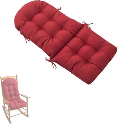 Tuinstoel Kussen - Stoelmat Zonder Armleuningen - Buiten Ontspannen - Waterdicht UV-bestendig - 50x110 cm - Wijnrood