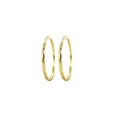 New Bling 9NBSAM-G190154 Gouden Oorringen - Dames - Glad - Scharnier - 14 x 1 mm - 14 Karaat - Goud