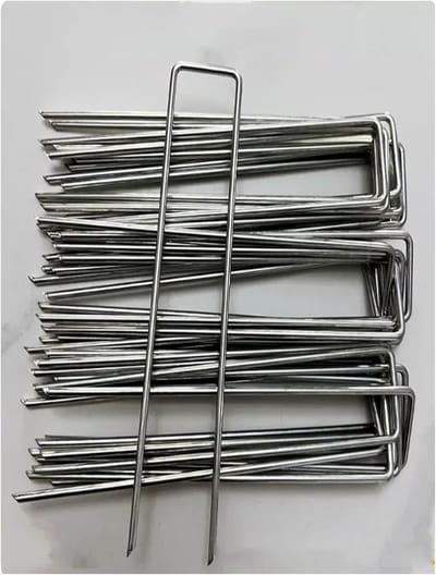 Tuin Nietjes - Graspinnen U-vorm - Landschap Bevestigen - Roestbestendig Gegalvaniseerd - 6 mm Diameter - Zilverkleurig