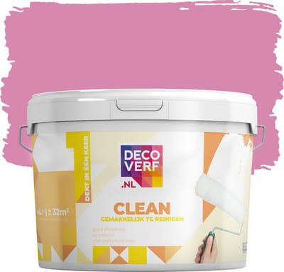 Decoverf clean muurverf warmroze, 4L