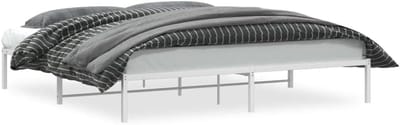 Metalen Bedframe - Stalen Bed Vloerbed - Slaapkamer Inrichting - Met Lattenbodem - 200x200 cm - Wit