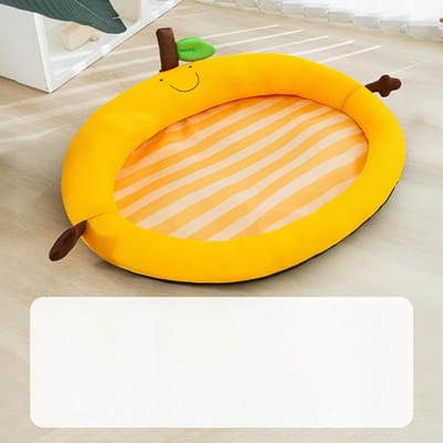 Lente en Zomer Schattige Fruit Rugleuning Kattenmand Hondenmat Mand Taiwan Dollar Bichon Hondenmand Hondenmat Huisdier Koelmand S yellow